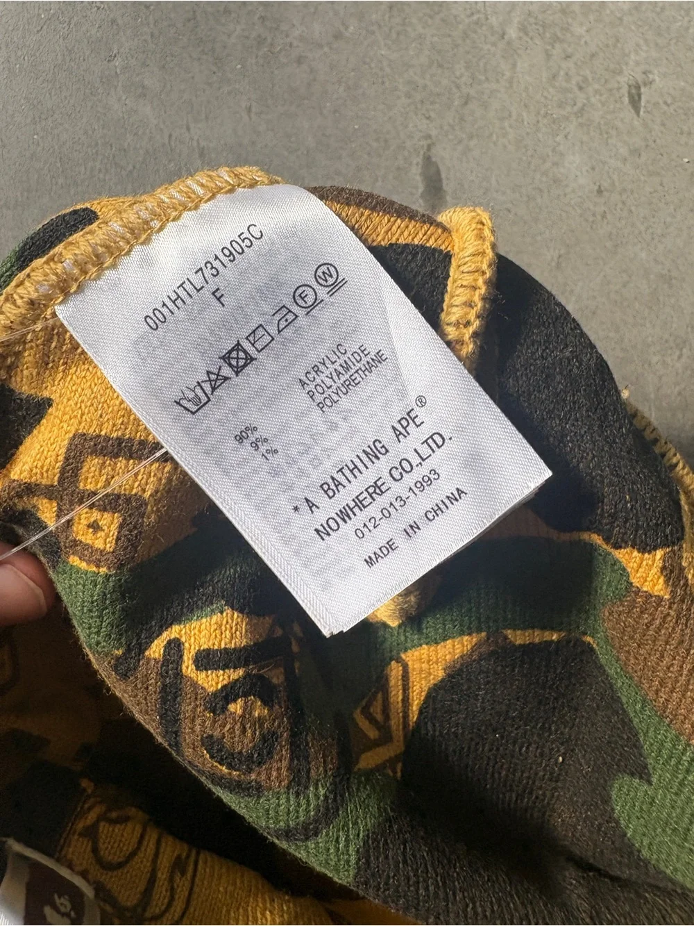 Bape  Camo Beanie Hat - Yellow, Green, Brown - Picture 4 of 5